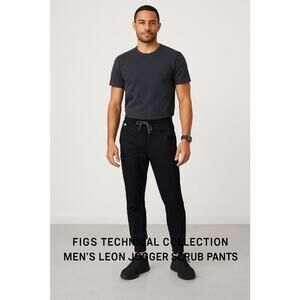 FIGS Technical Collection Mens Leon Jogger Scrub Pant Black Large Tall medical